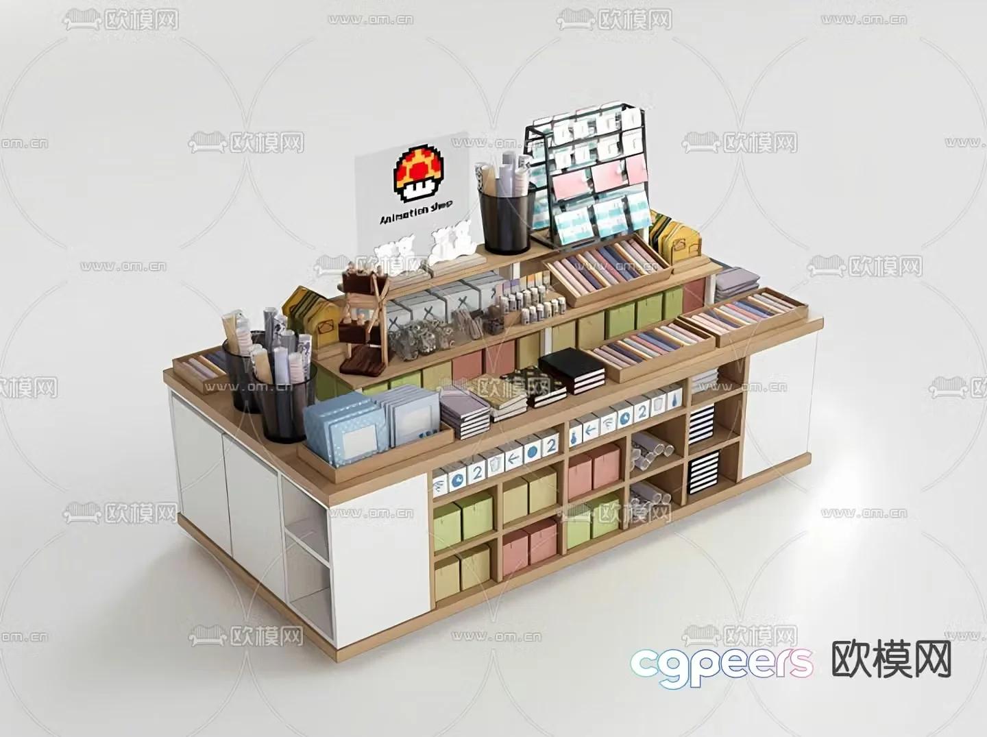 Bookstore display cabinet Nakajima booth 3D model