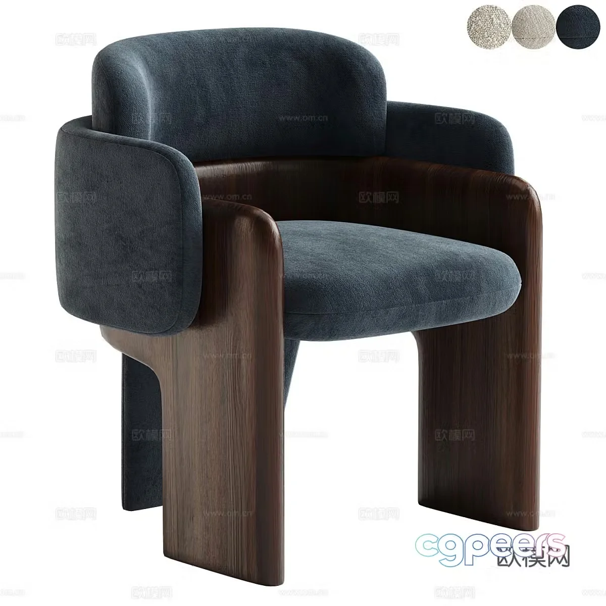 New Chinese style armchair leisure chair 3d model
