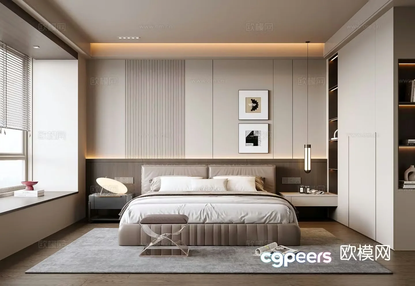 Italian bedroom master bedroom 3d model