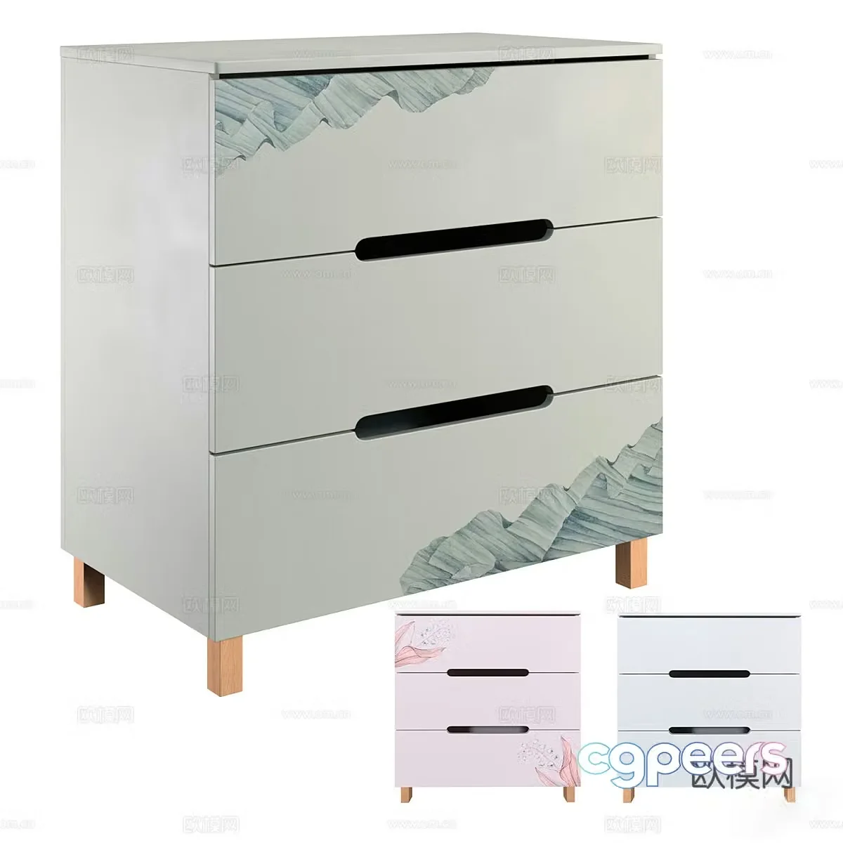 3d model of chest of drawers
