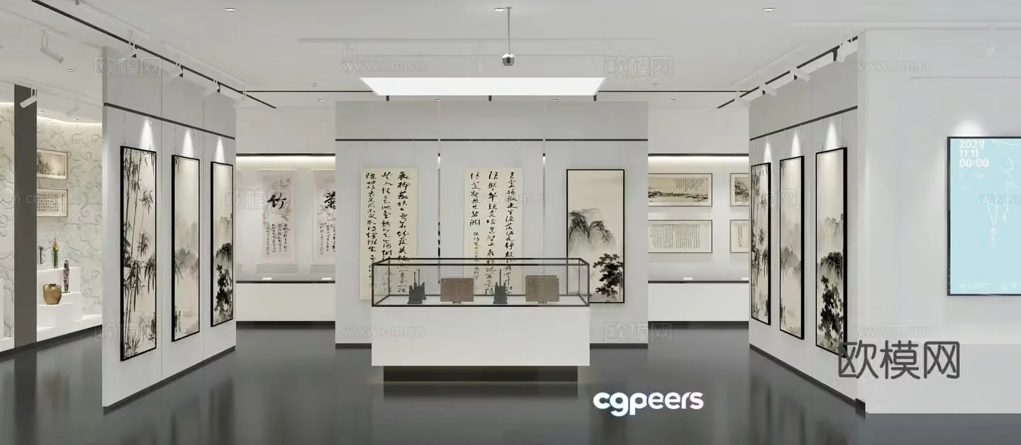 Modern art exhibition 3D model