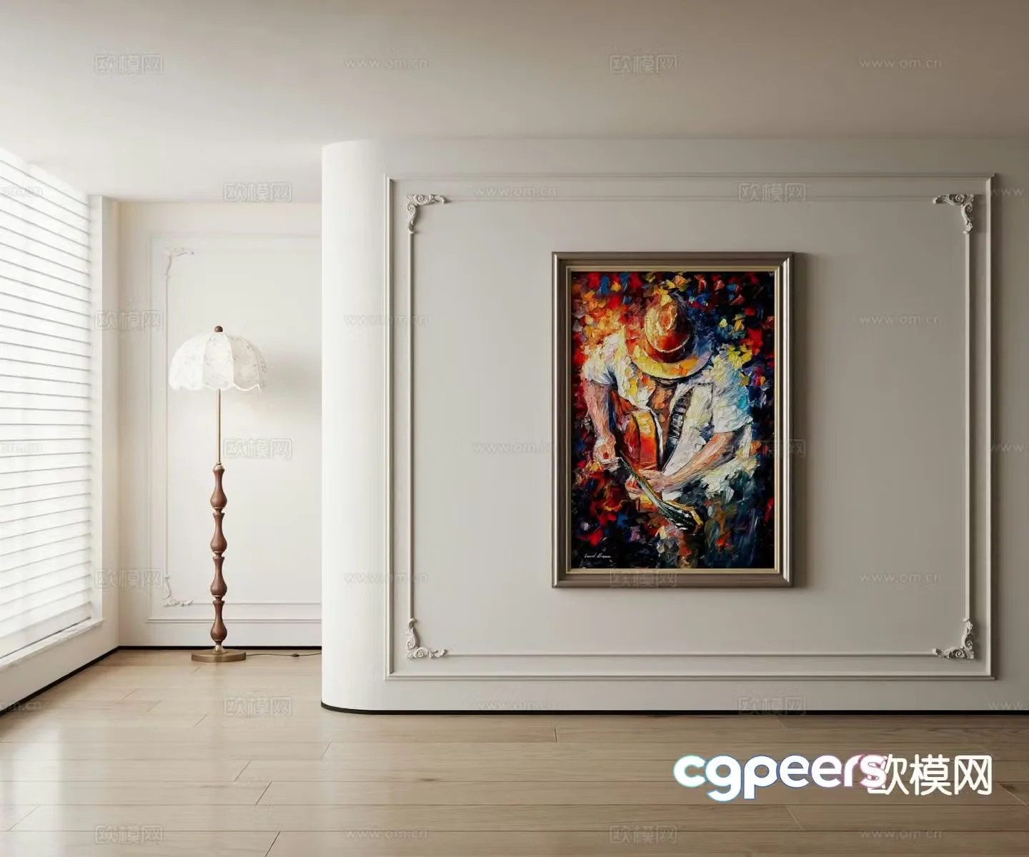American oil painting art painting decorative painting 3d model