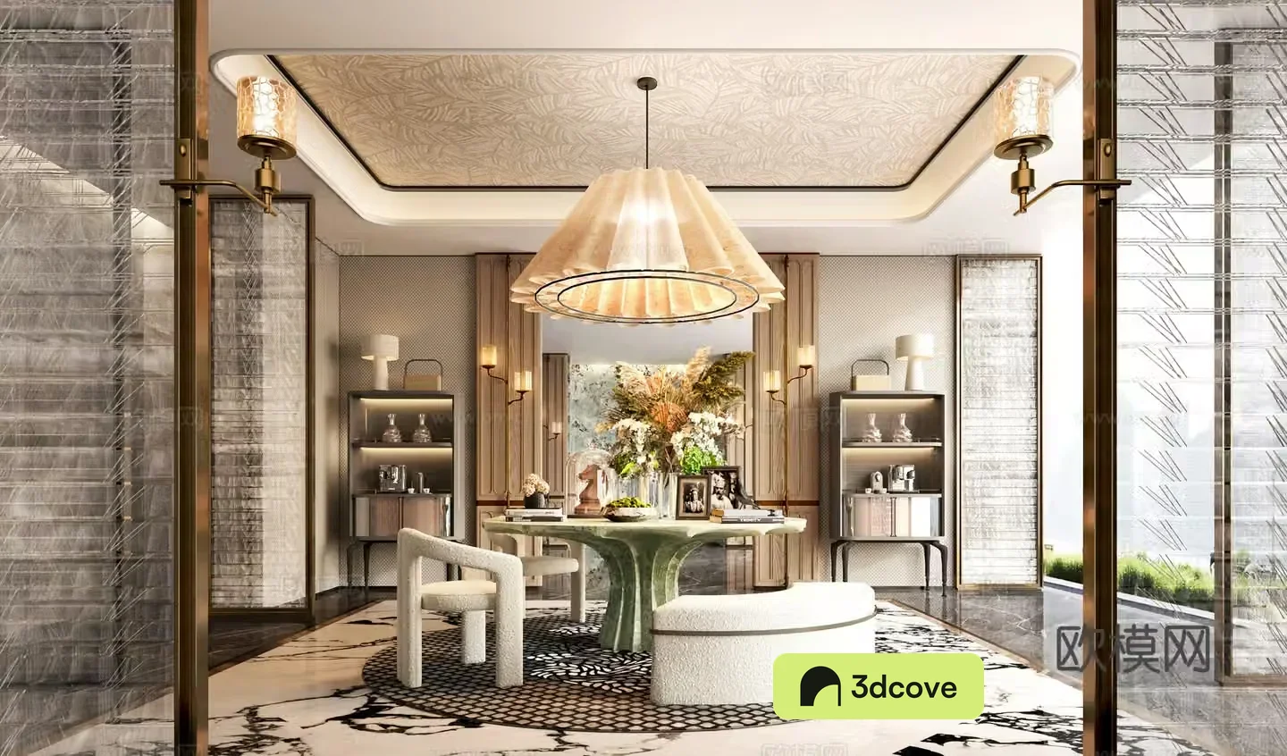 Modern hotel lobby