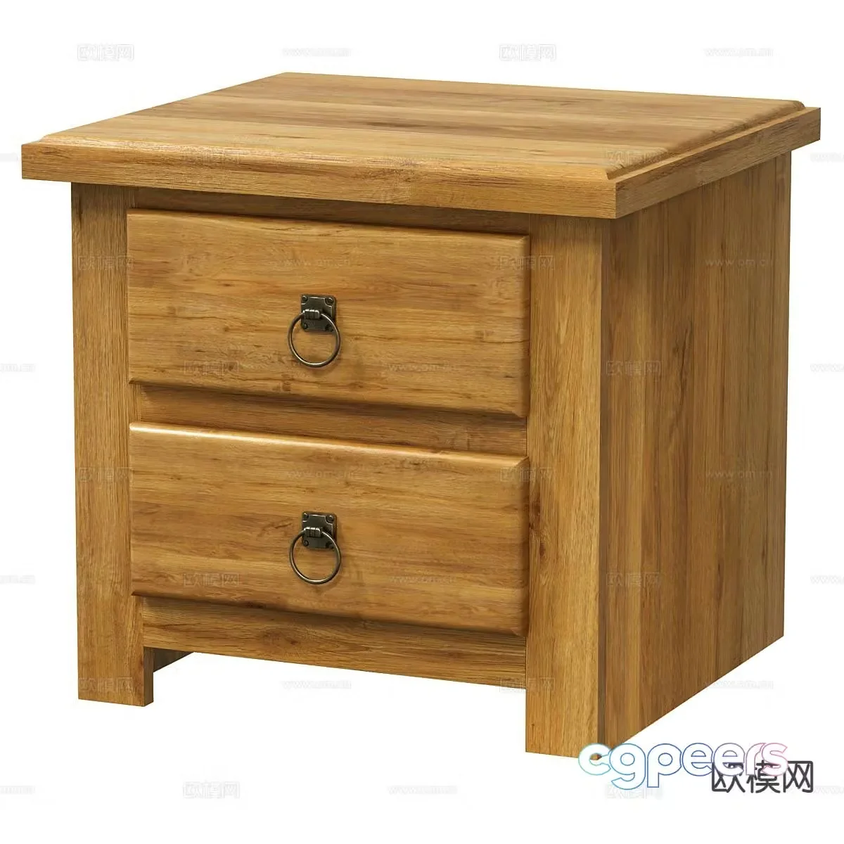 Log style bedside table 3d model