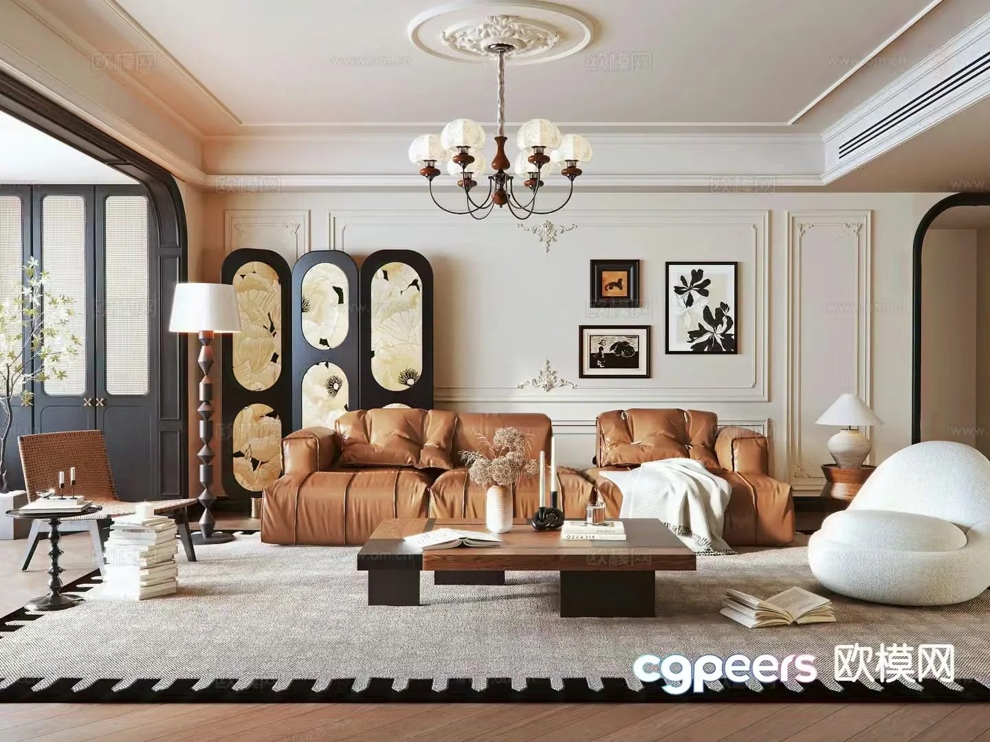 Medieval style living room 3D model