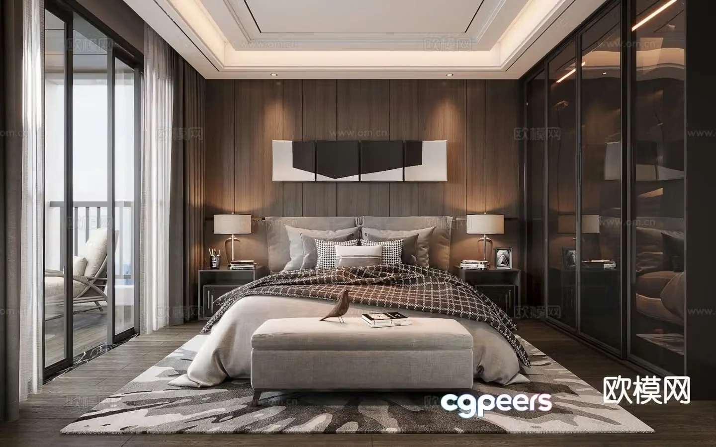 Italian style bedroom master bedroom 3d model