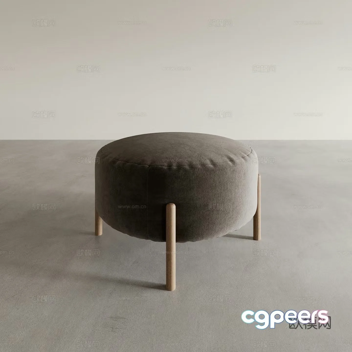 Modern round stool dressing stool shoe changing stool sofa stool piano stool 3D model
