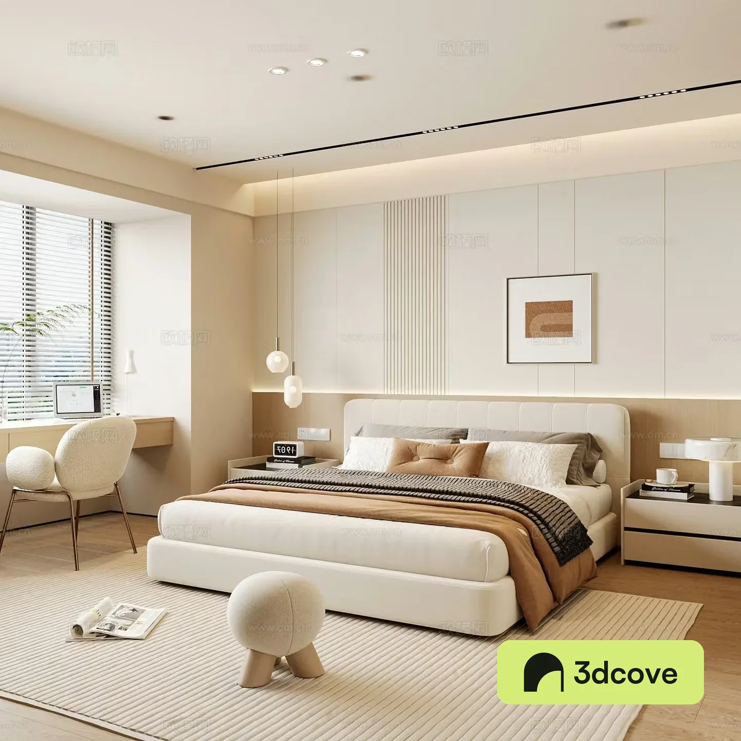 Modern home bedroom Modern bedroom Italian bedroom Simple bedroom Italian bed