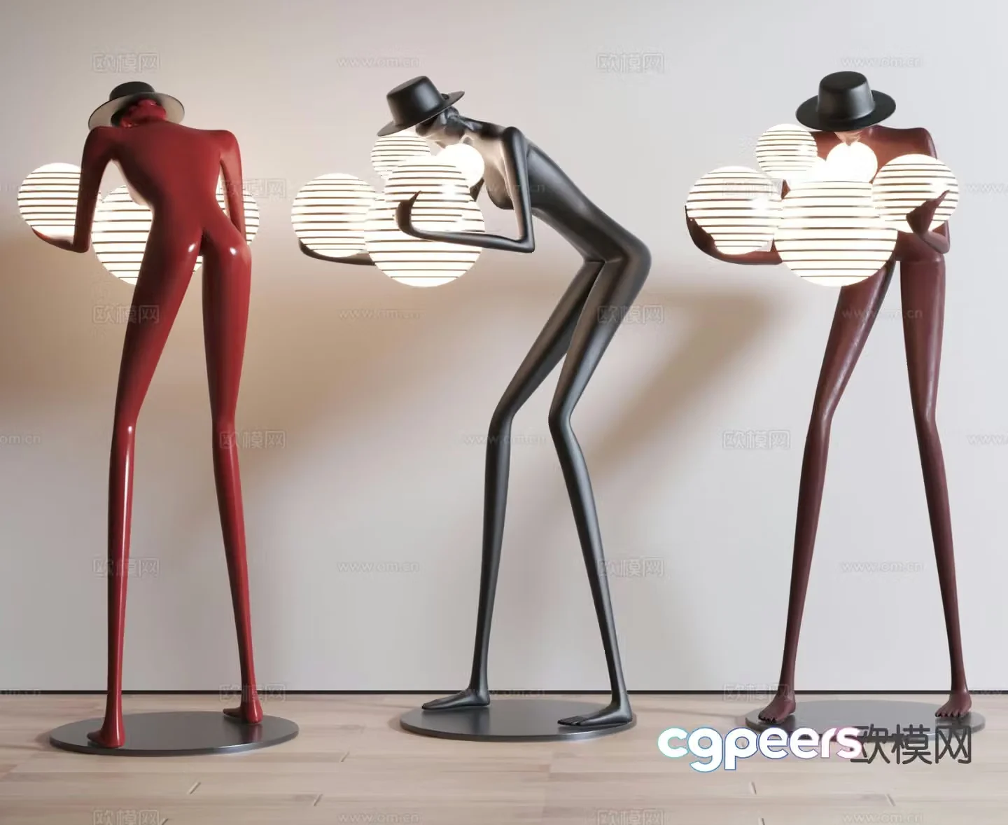 sculpture decorative lamp sculpture lamp floor lamp 3d model