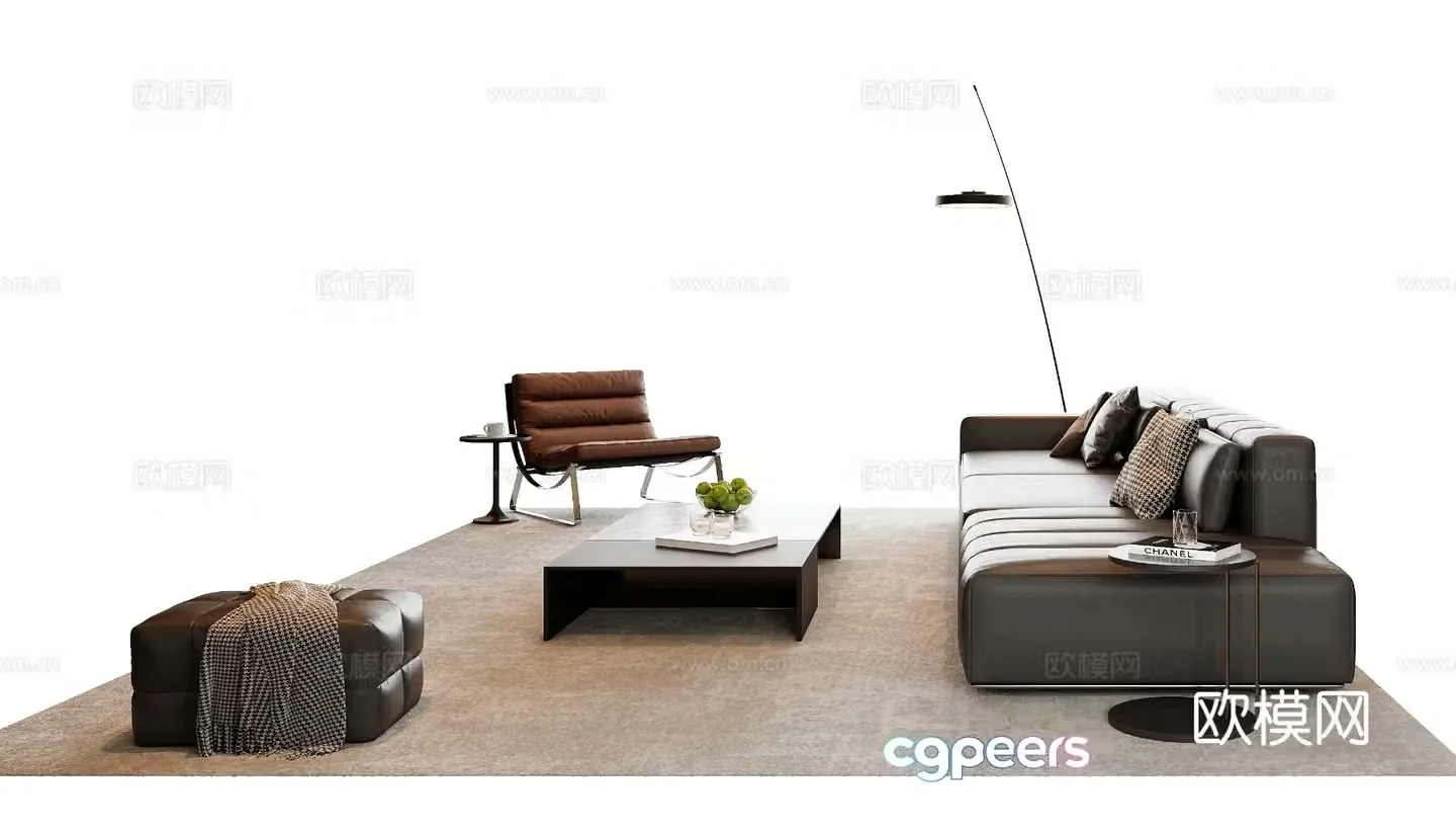 Italian sectional sofa 3d model
