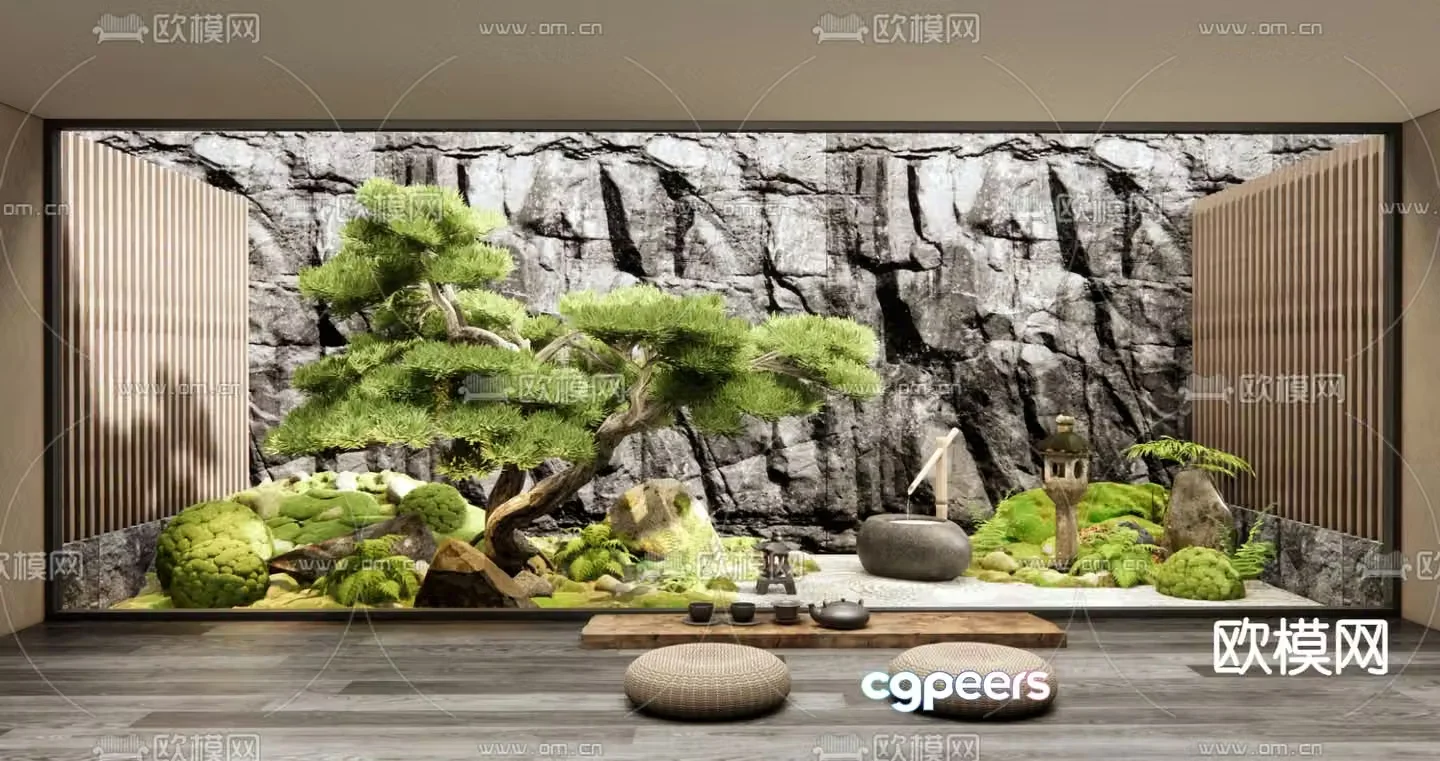 New Chinese style courtyard landscape garden landscape 3d model