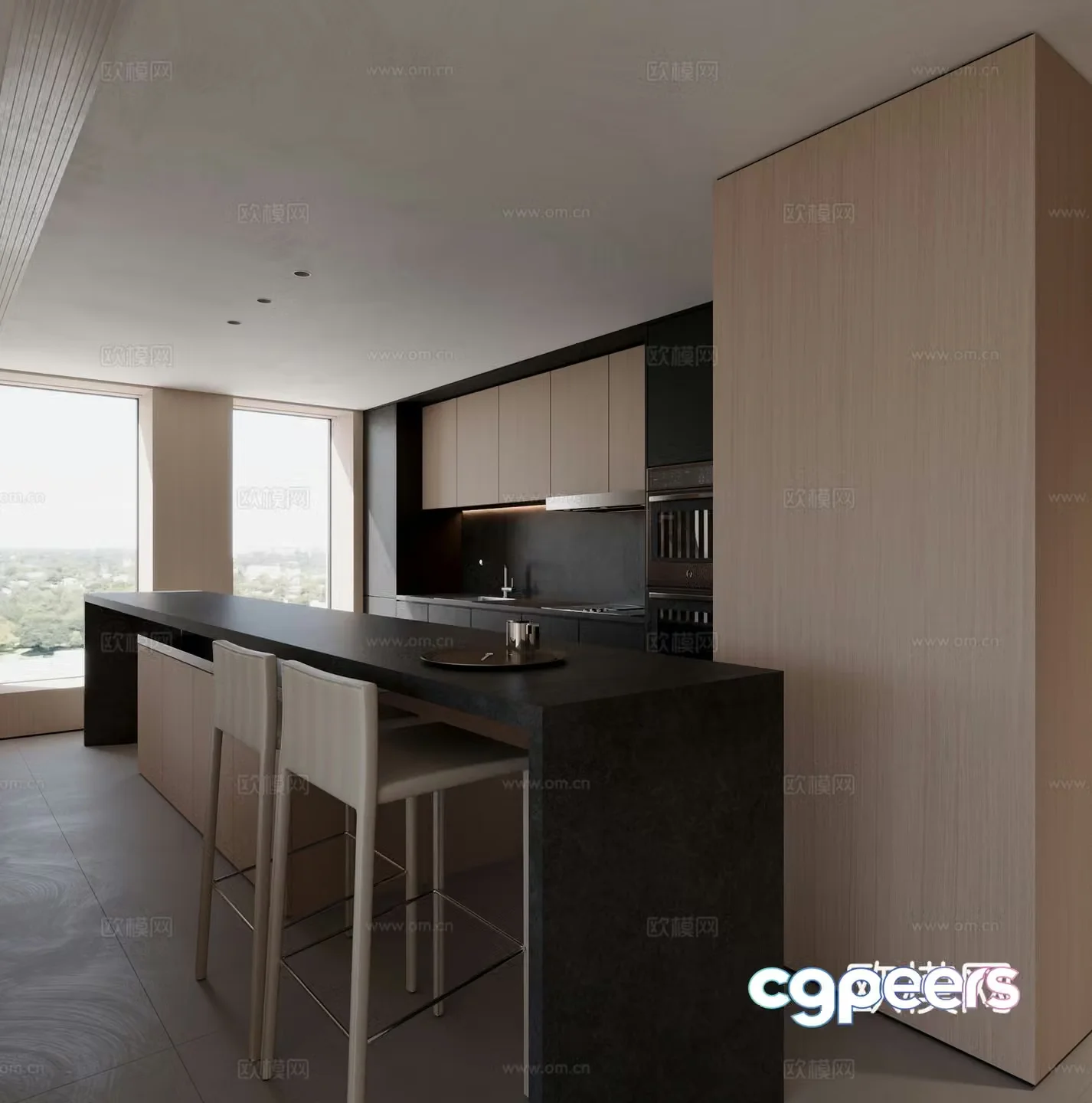 Modern Italian restaurant kitchen 3d model