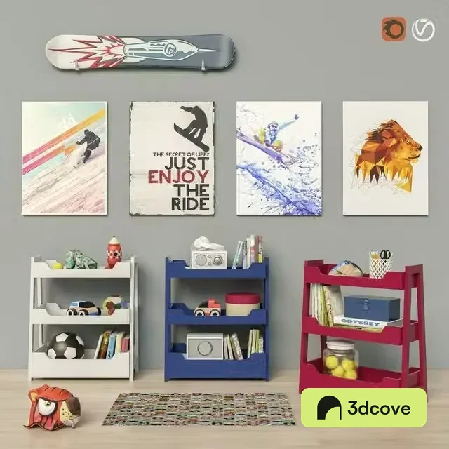 Toys and Small Bookcase (3 colors) set 18