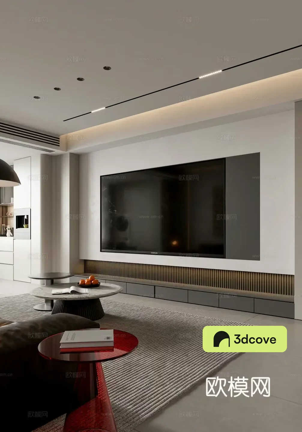 Modern dark living room