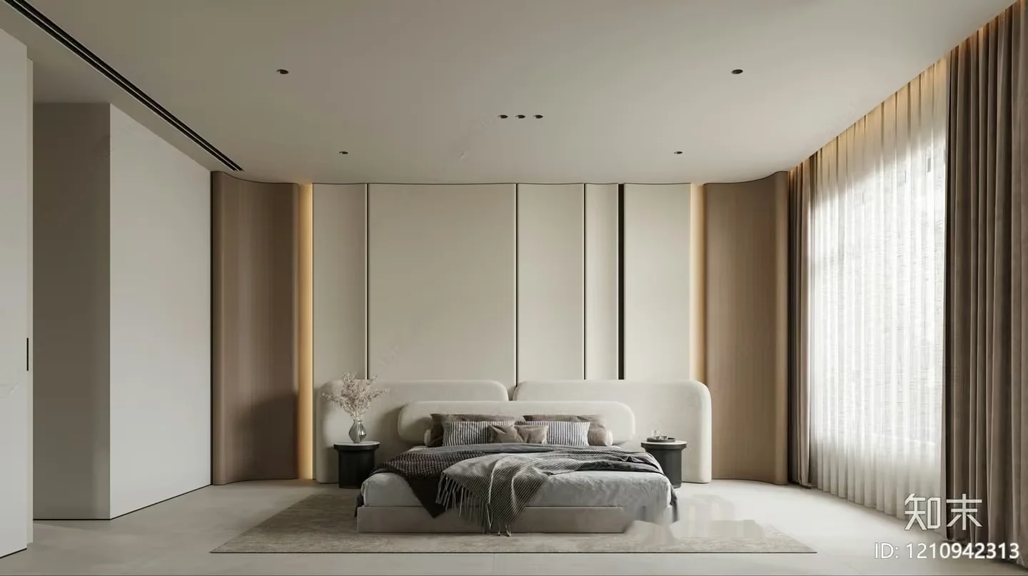 Modern Master Bedroom 3D Model – 6567 – VRAY Render
