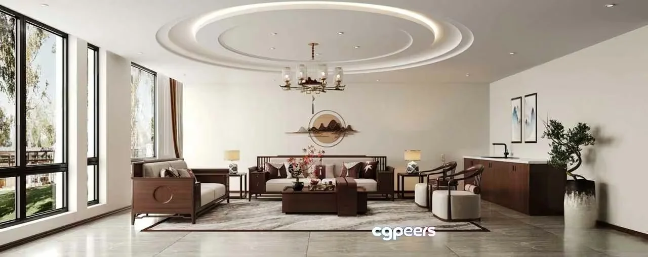 Modern Living Room 3D Model – 10906 – VRAY Render