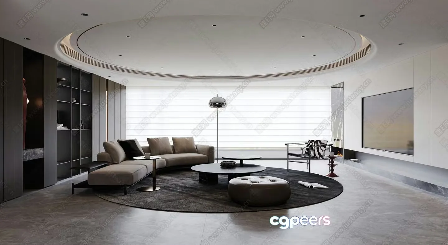 Modern Living Room 3D Model – 1141 – CORONA Render