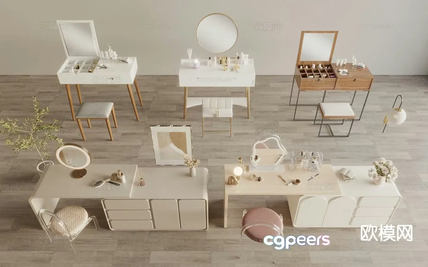 Modern dressing table dressing table 3d model