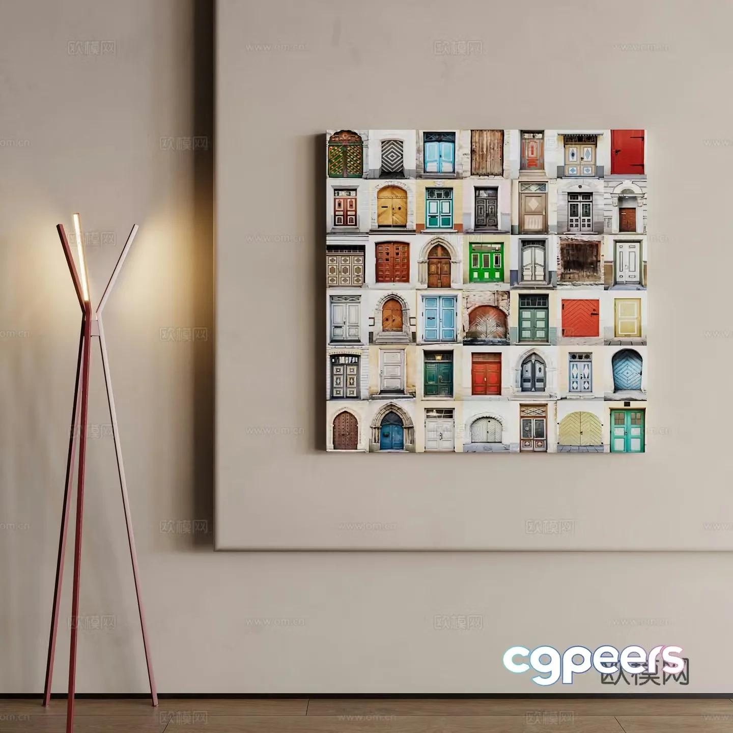 Modern abstract painting Decorative painting 3d model