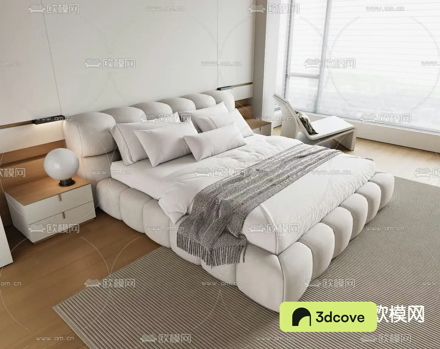 Fabric double bed