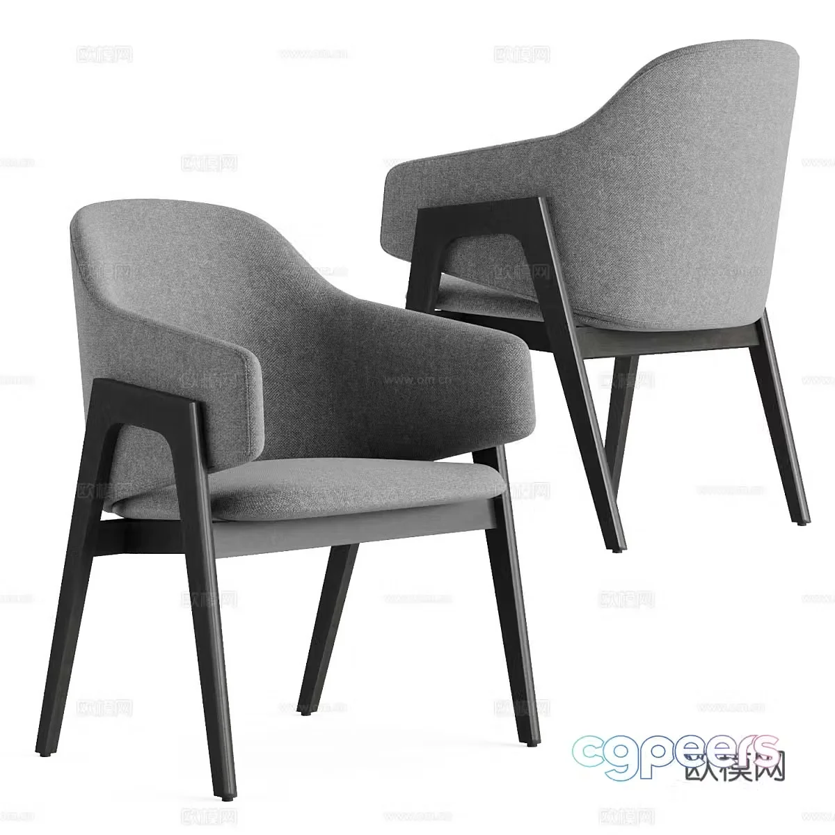 New Chinese style fabric leisure chair 3D model