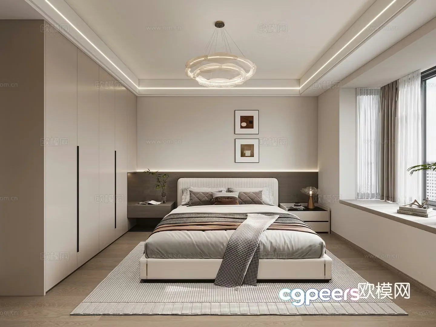 Modern bedroom master bedroom 3d model