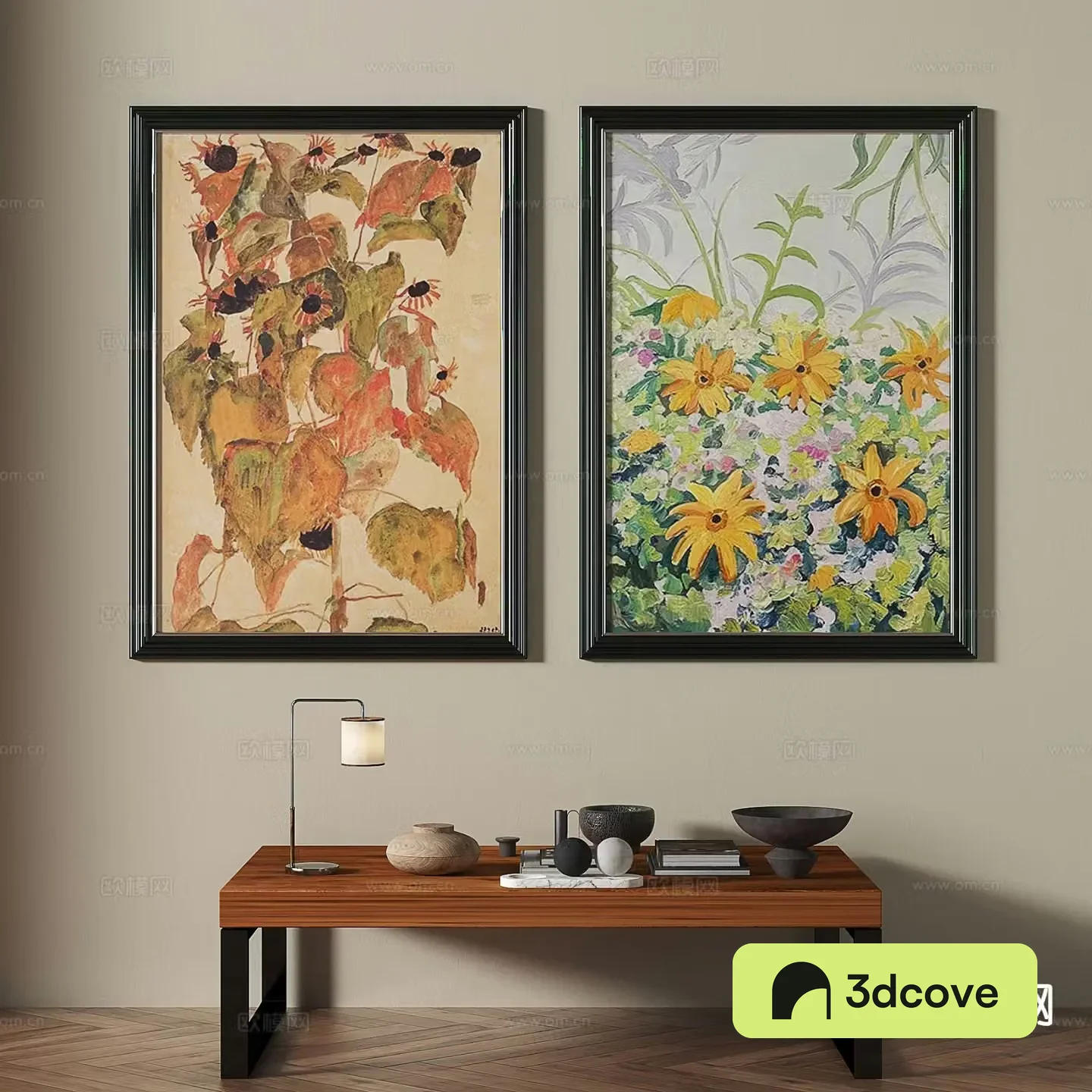 Medieval style art painting flower painting decorative painting