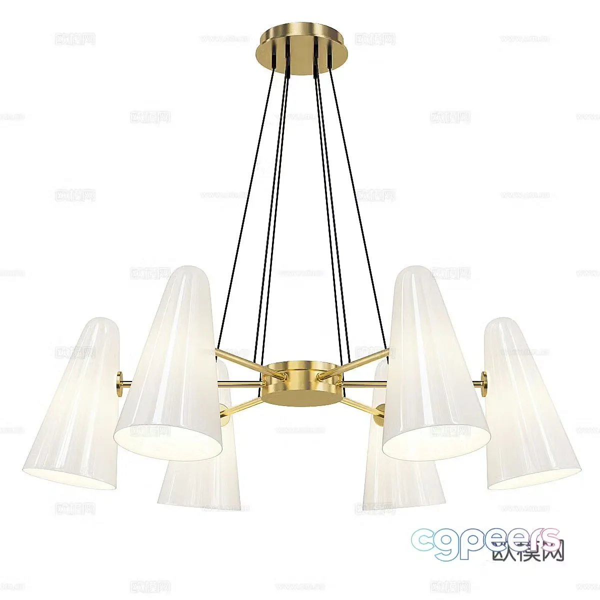 Modern light luxury decorative chandeliers 3d model