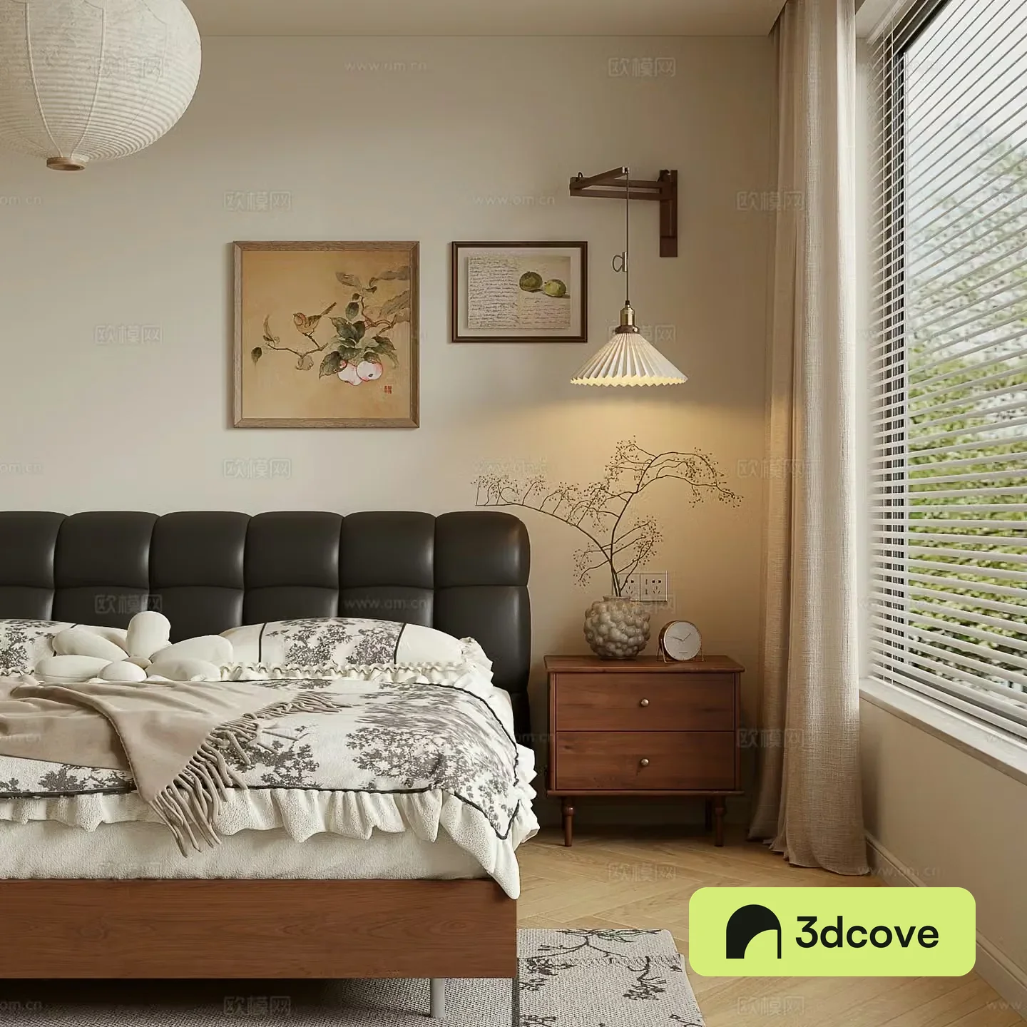 Wasabi Middle Style Bedroom 3D Model