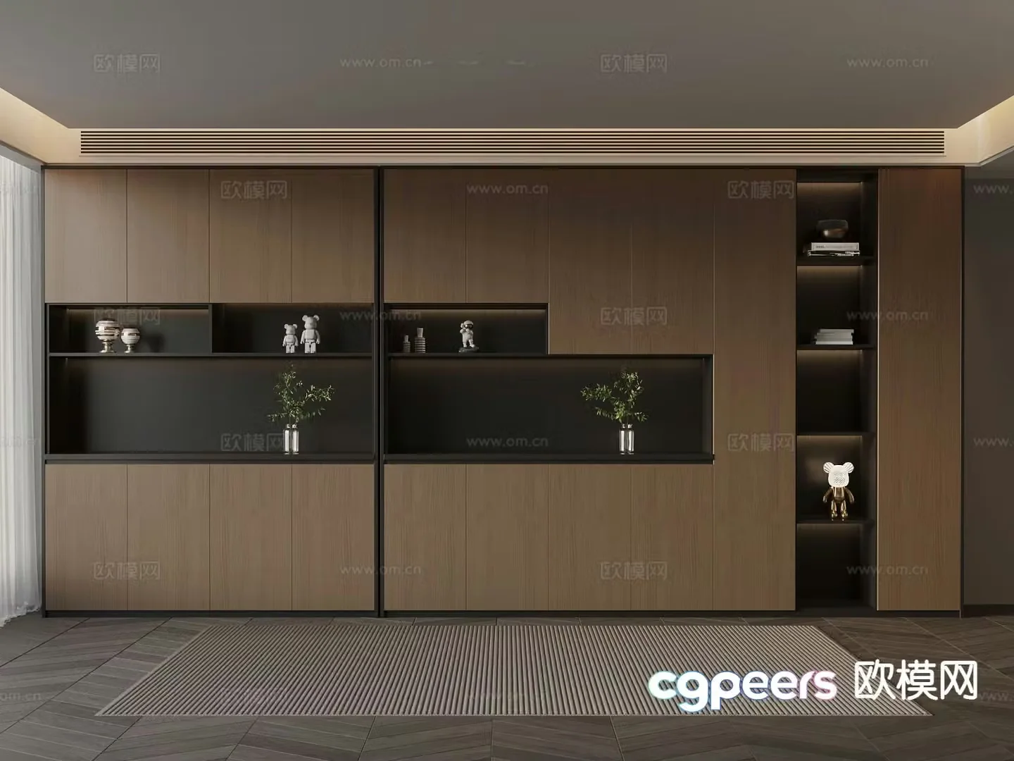 Italian decorative cabinet shelf 3d model