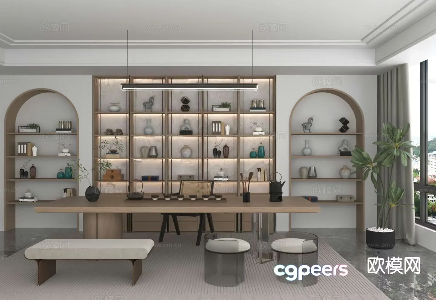 Wabi-sabi style tea room 3d model
