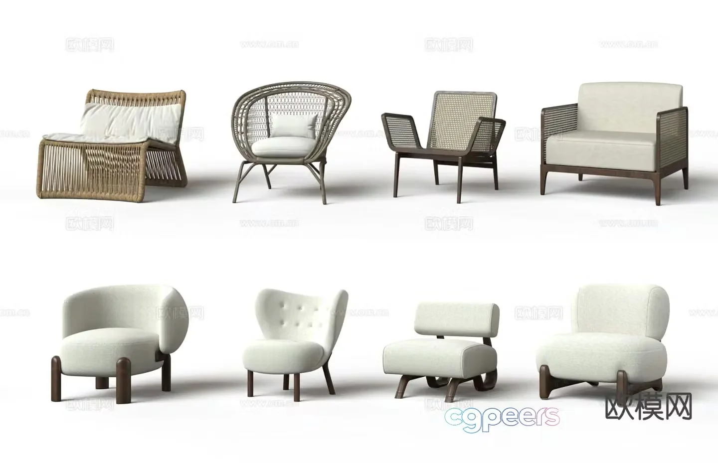 Wabi-sabi chair sofa chair leisure chair 3d model