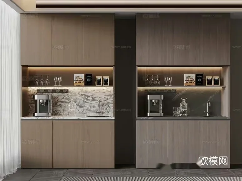 Modern Kitchen Design 3D Model – 19503 – VRAY Render