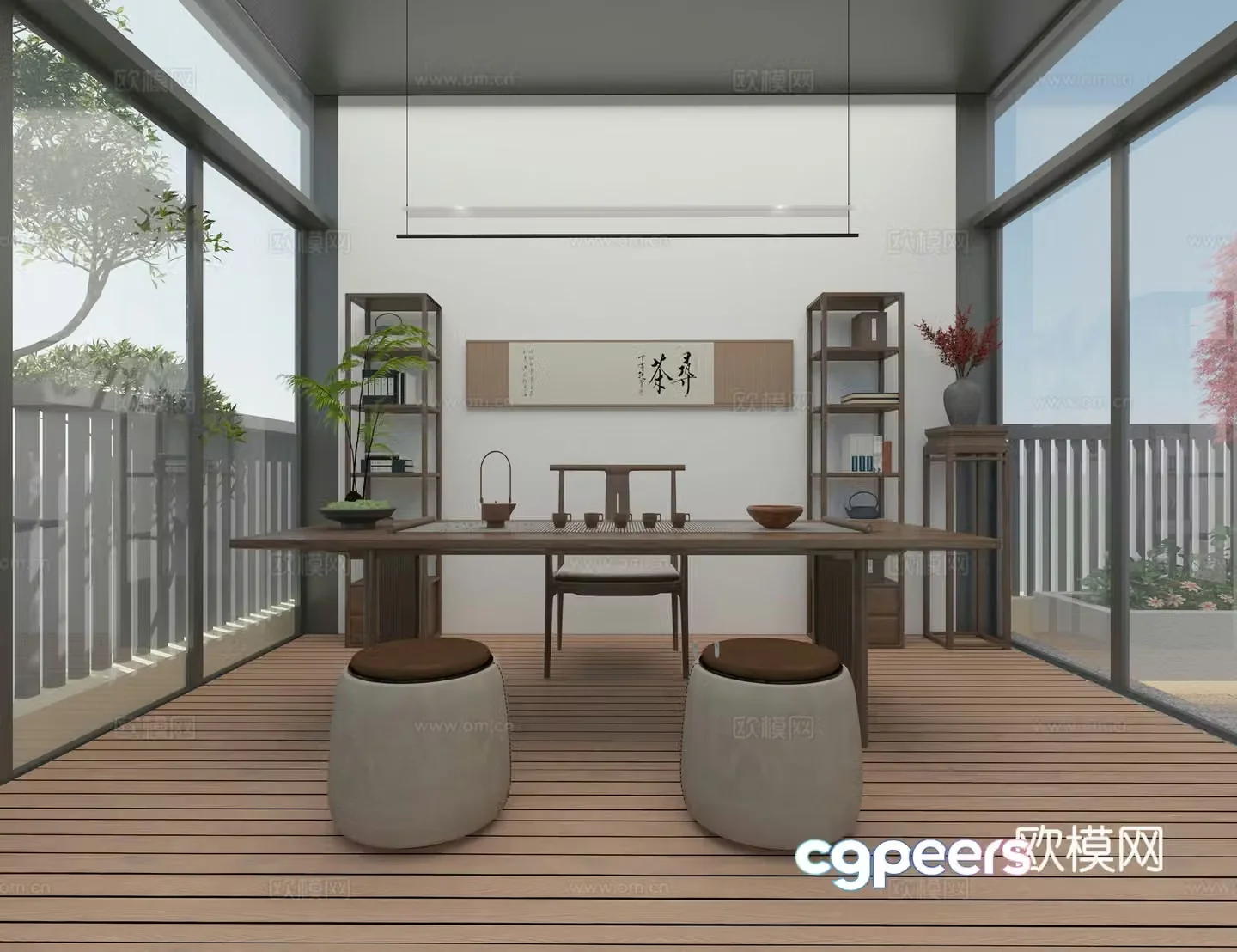 New Chinese style tea room 3D model