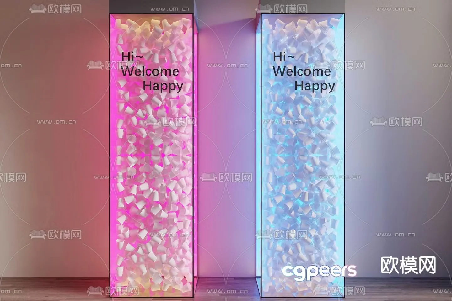 Acrylic columns Decorative columns Light box columns Modeling columns 3D model