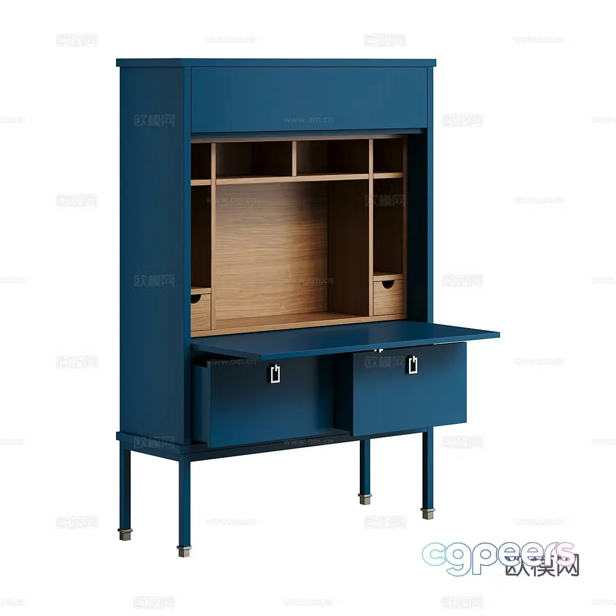 Modern desk and chair 3d model