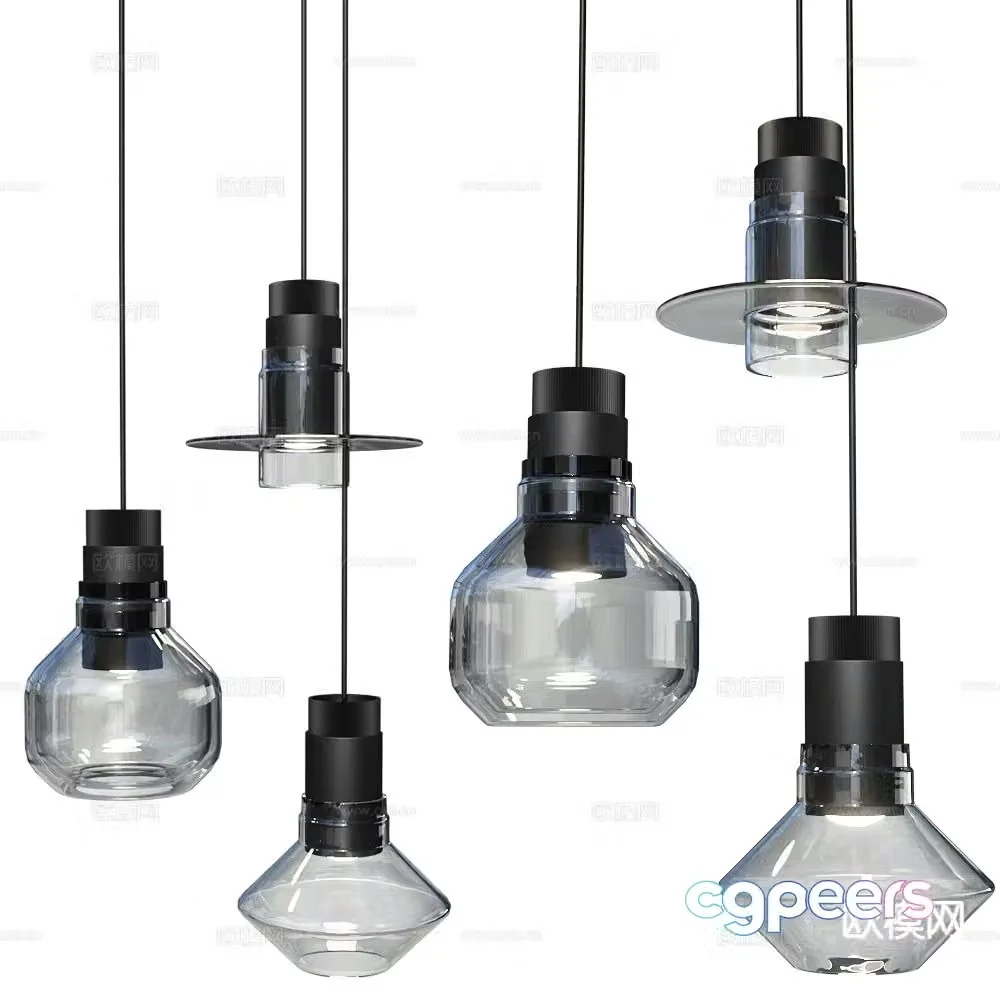 Cangini Tucci Italian glass chandelier 3d model
