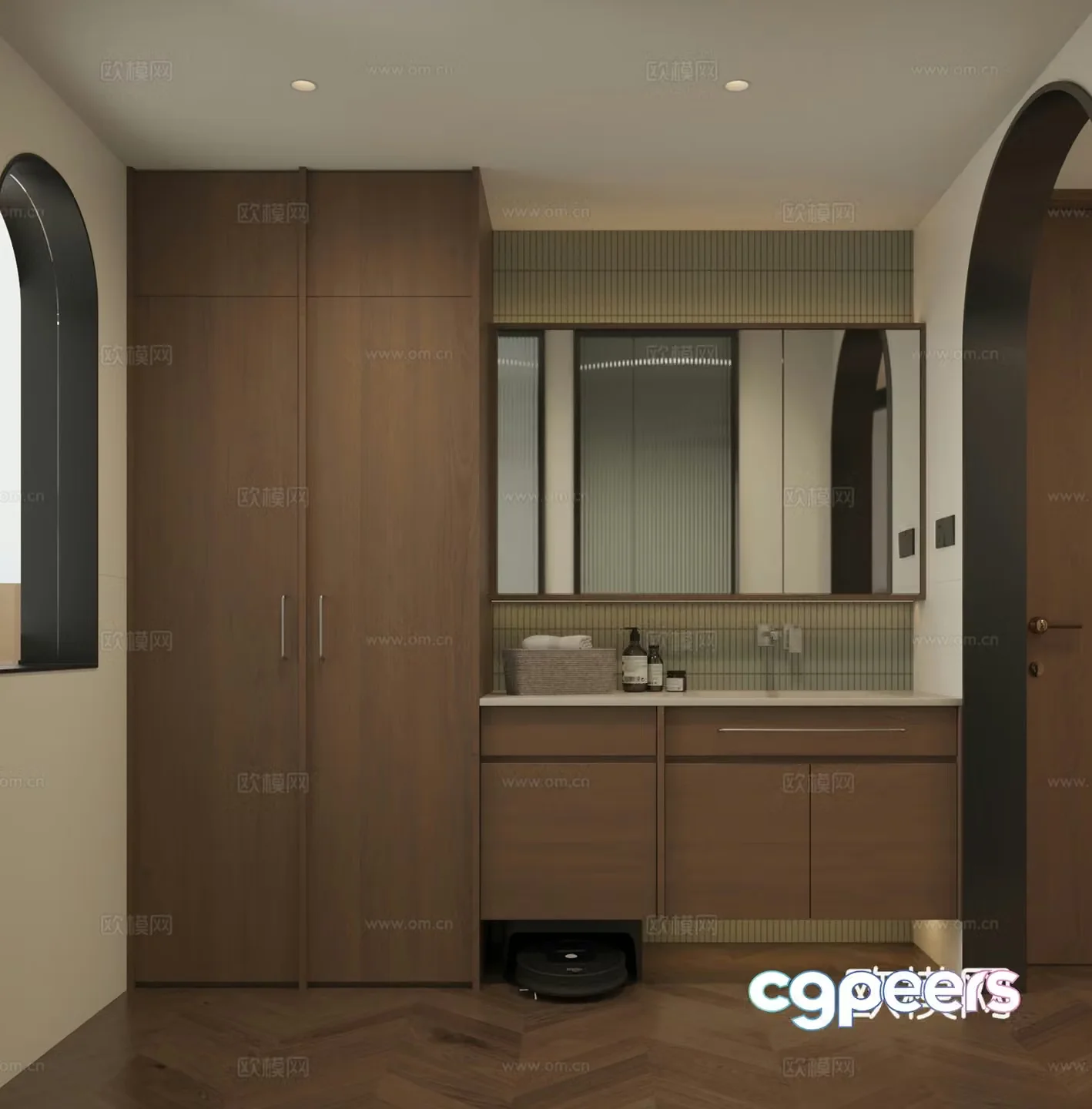 Middle-aged three-separated bathroom 3D model