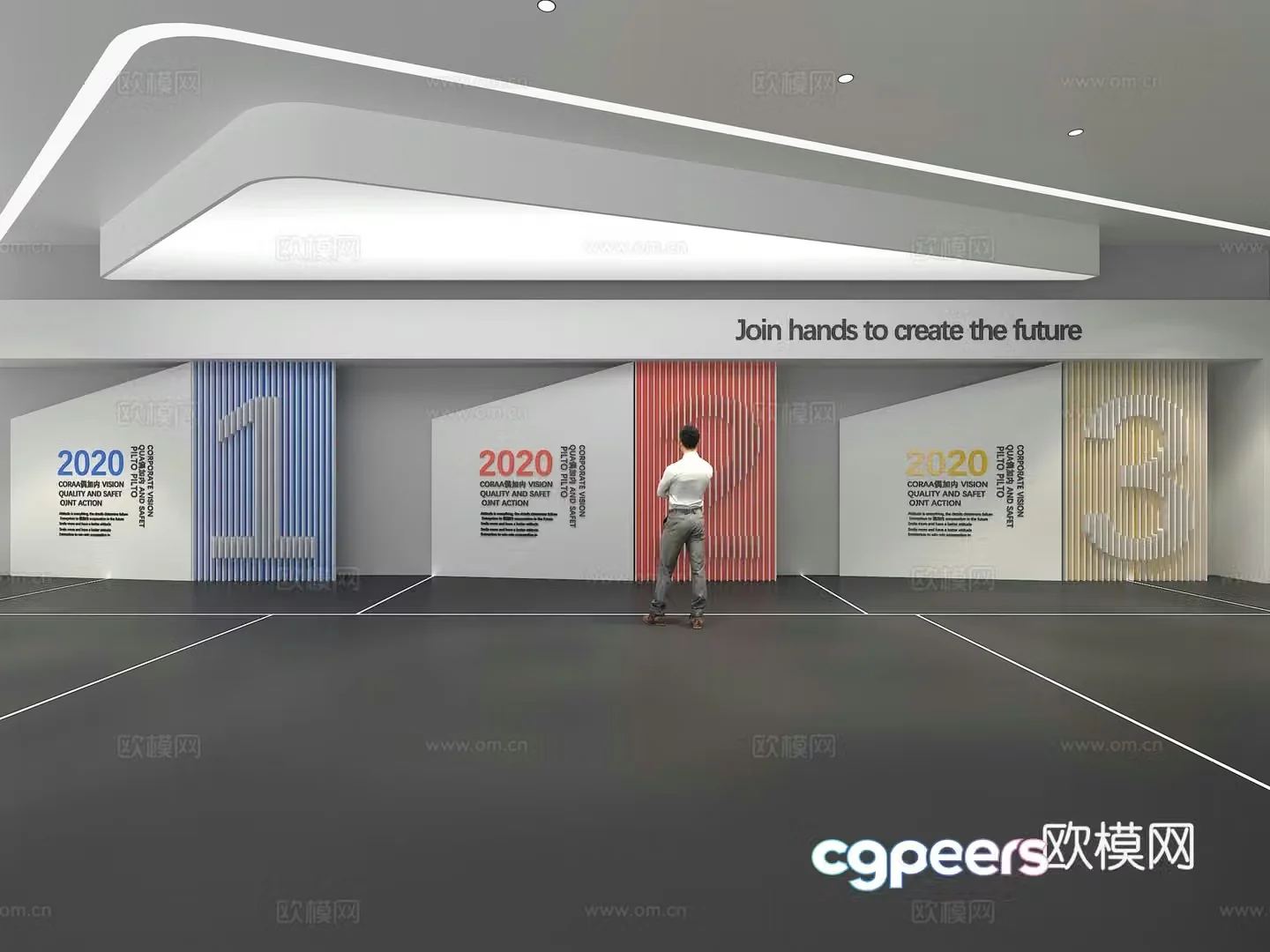 Cultural wall Corporate culture wall Display wall Theme wall Exhibition hall Campus culture Corridor 3D model