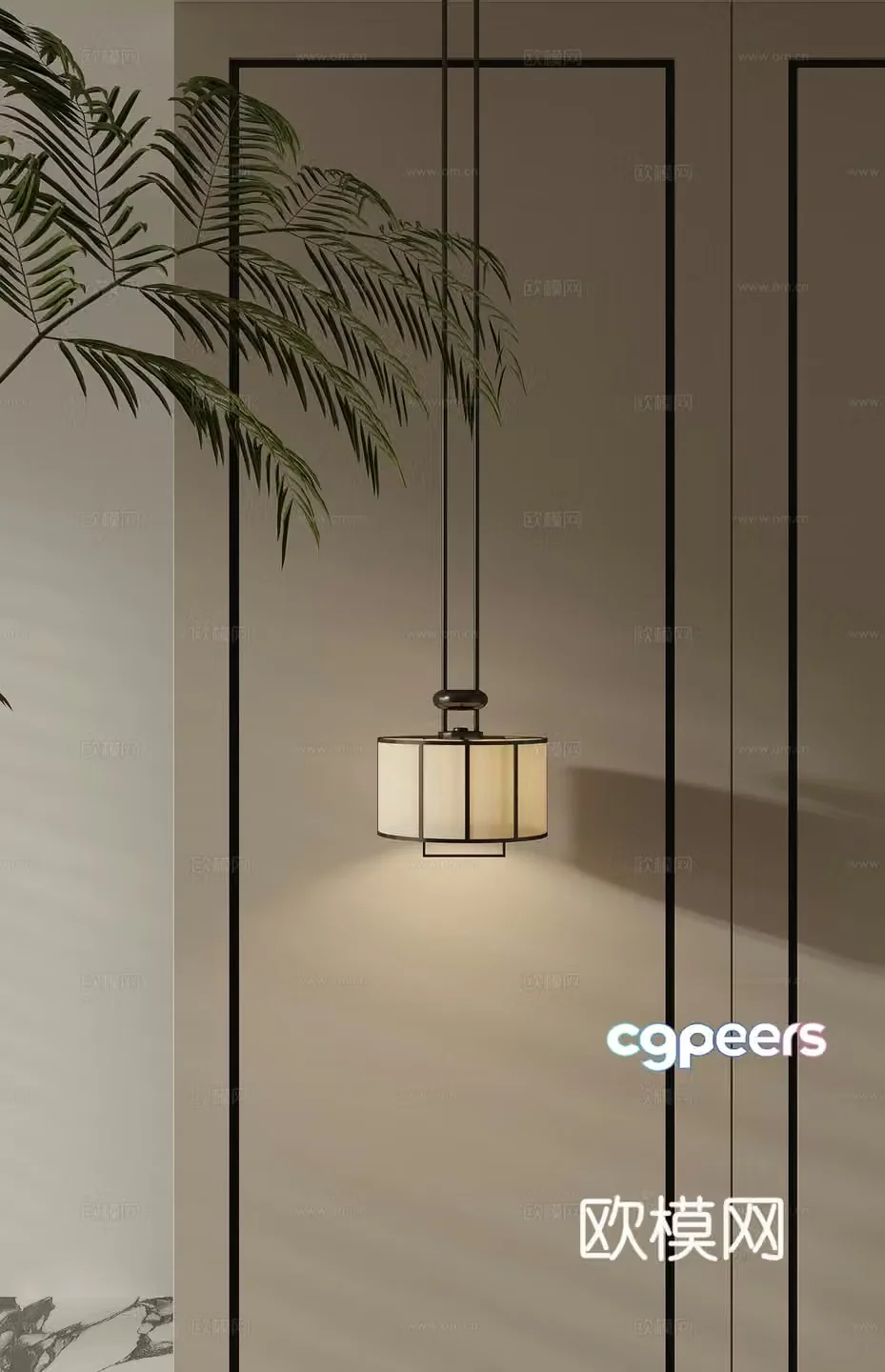 New Chinese chandelier 3D model