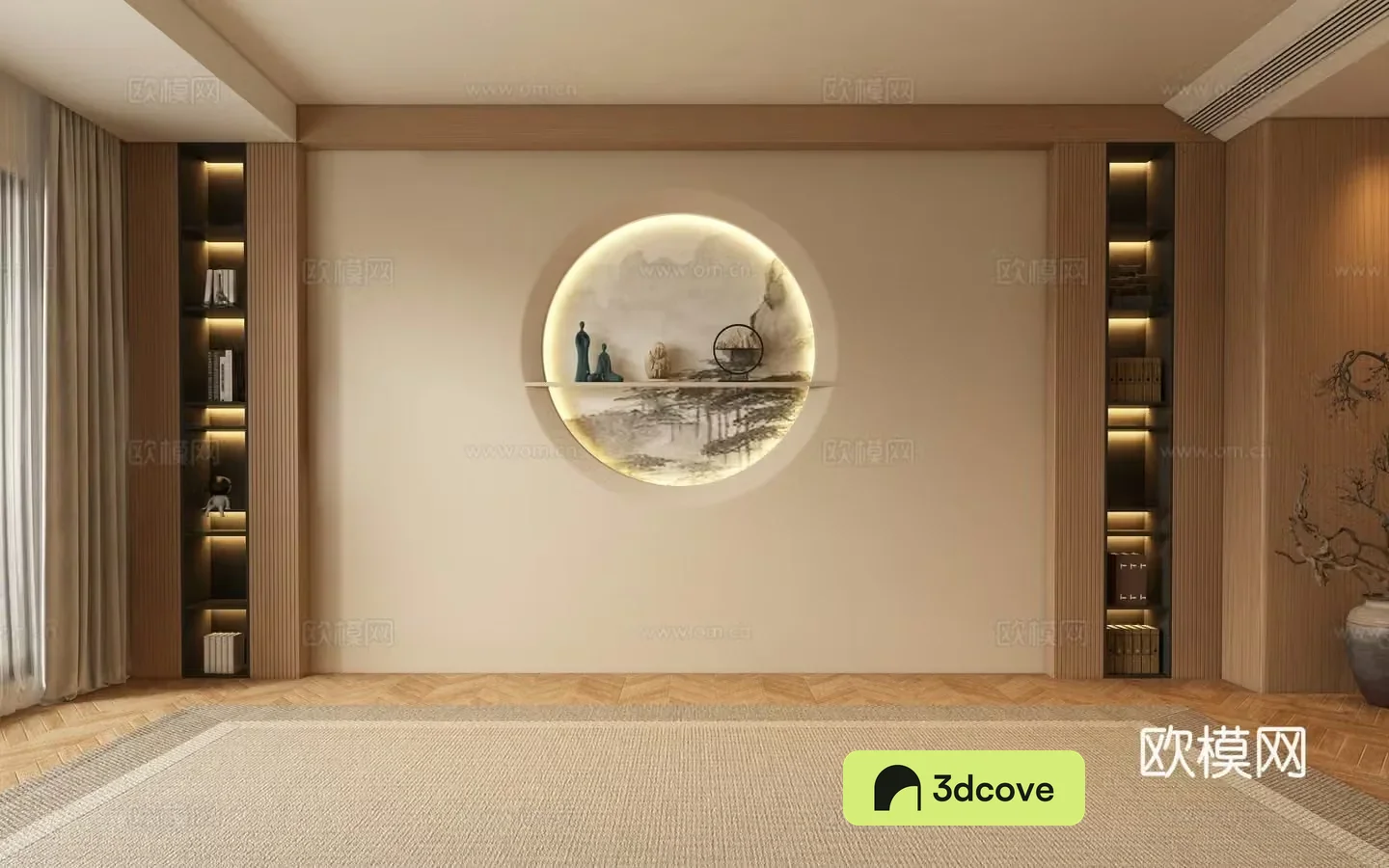 New Chinese style sofa background wall