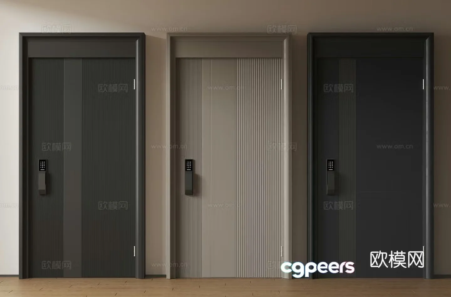 Modern minimalist entrance door medieval security door single opening door mother and child door main door password door 3D model