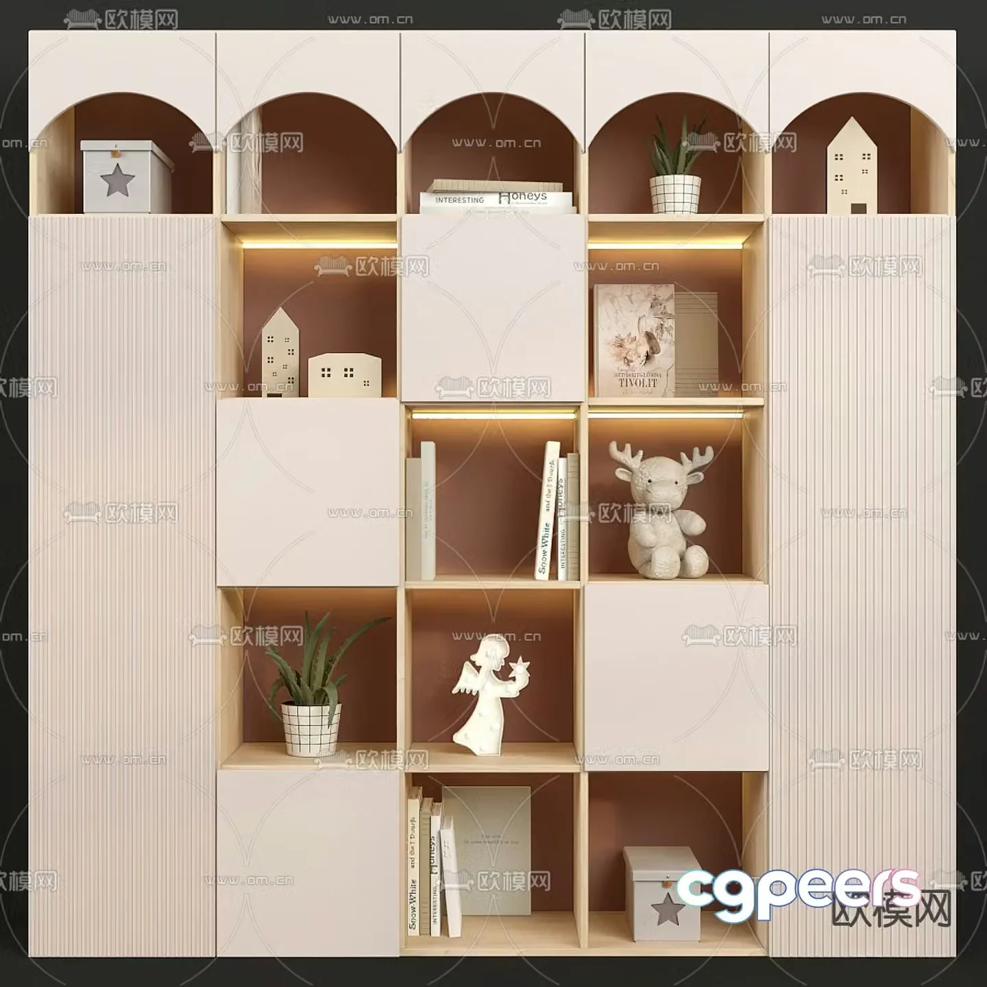 Children’s cabinet cartoon bookcase 3d model