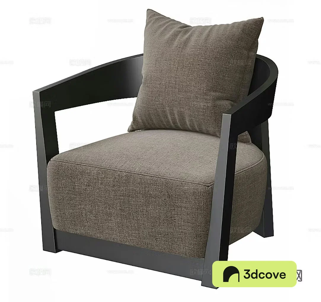 Wasabi single sofa Wasabi single chair B&B single chair Courtyard single chair Armchair Cloth 3D model