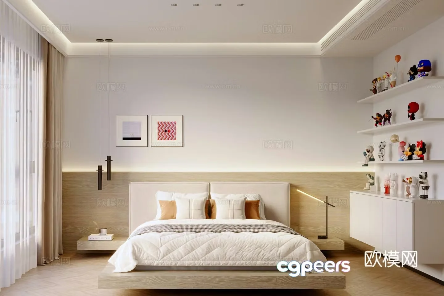 Modern bedroom master bedroom 3d model