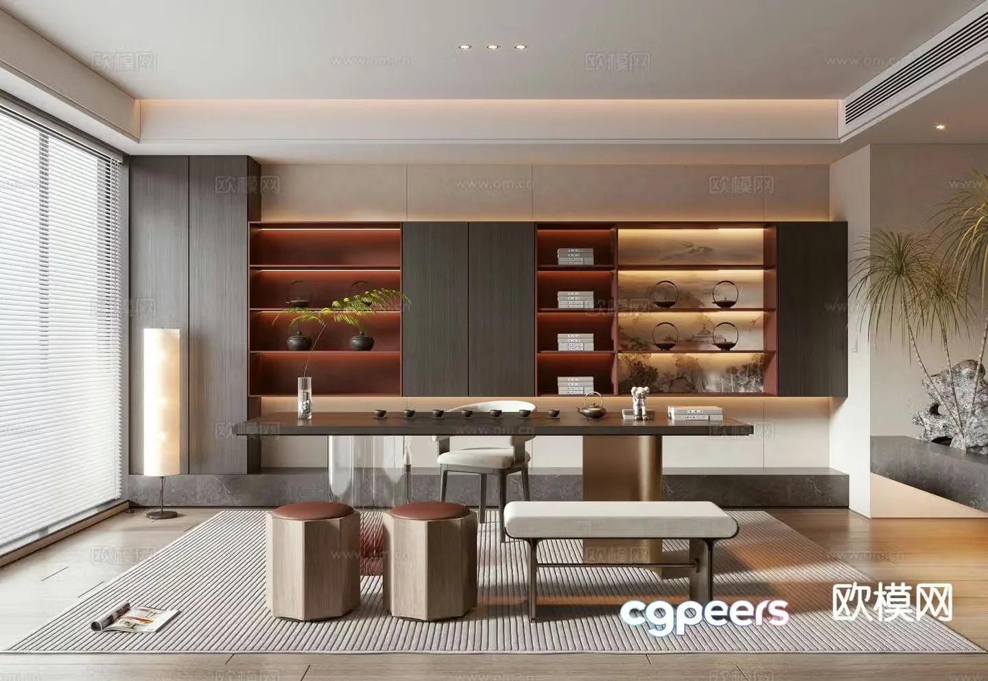 New Chinese tea room 3d model