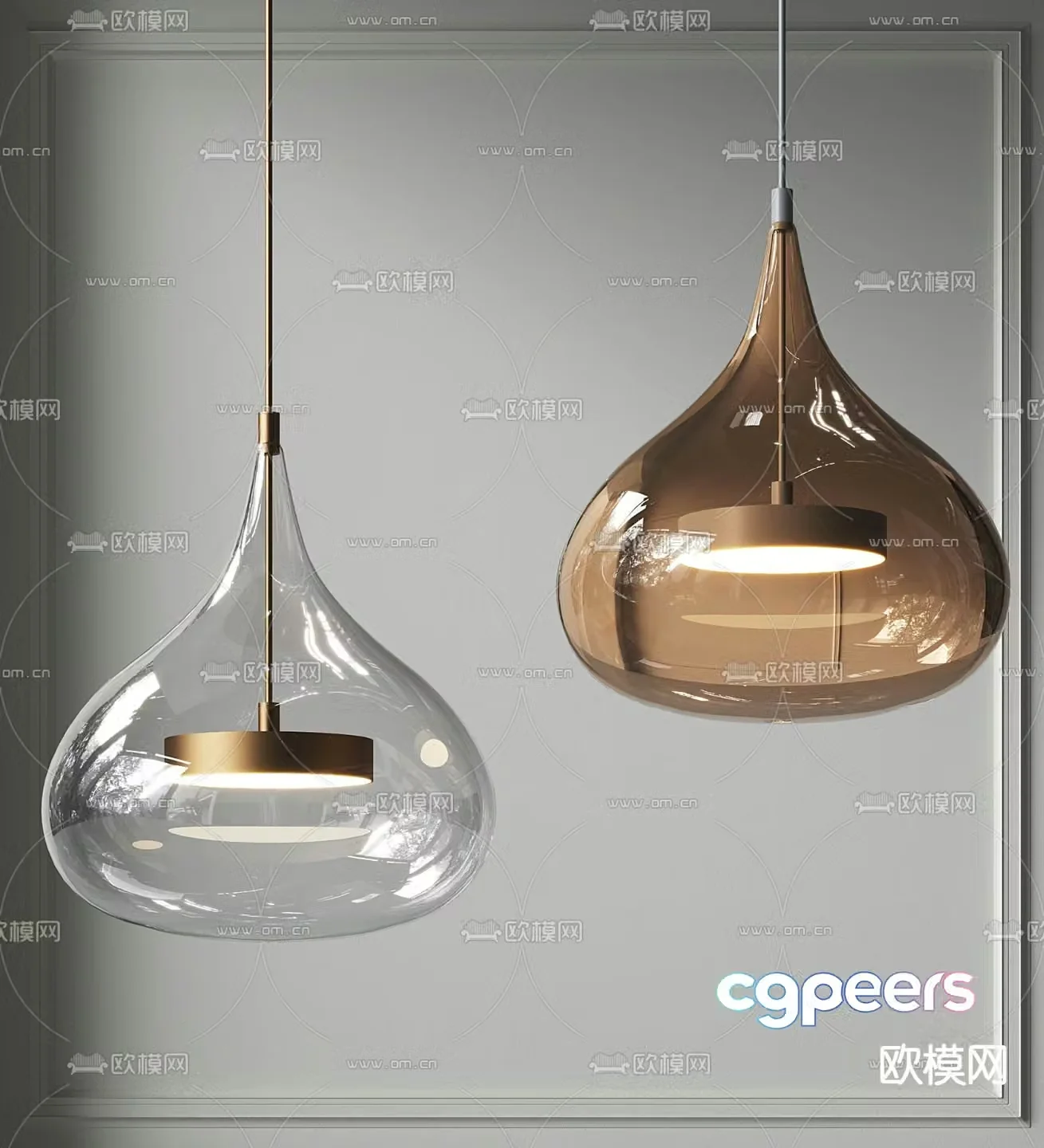 Water drop chandelier glass chandelier 3d model