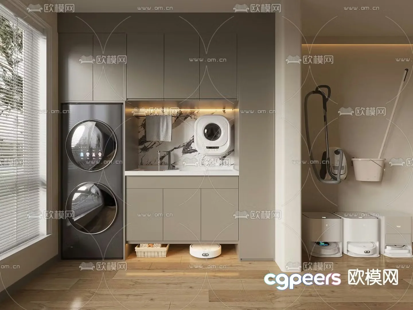 Washing cabinet balcony cabinet 3d model