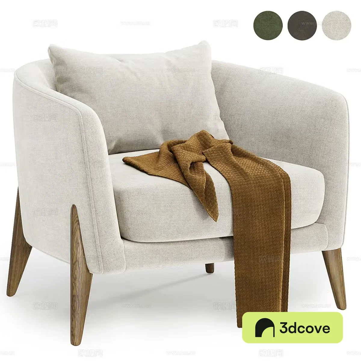 Modern Italian Delray Armchair 3d Model