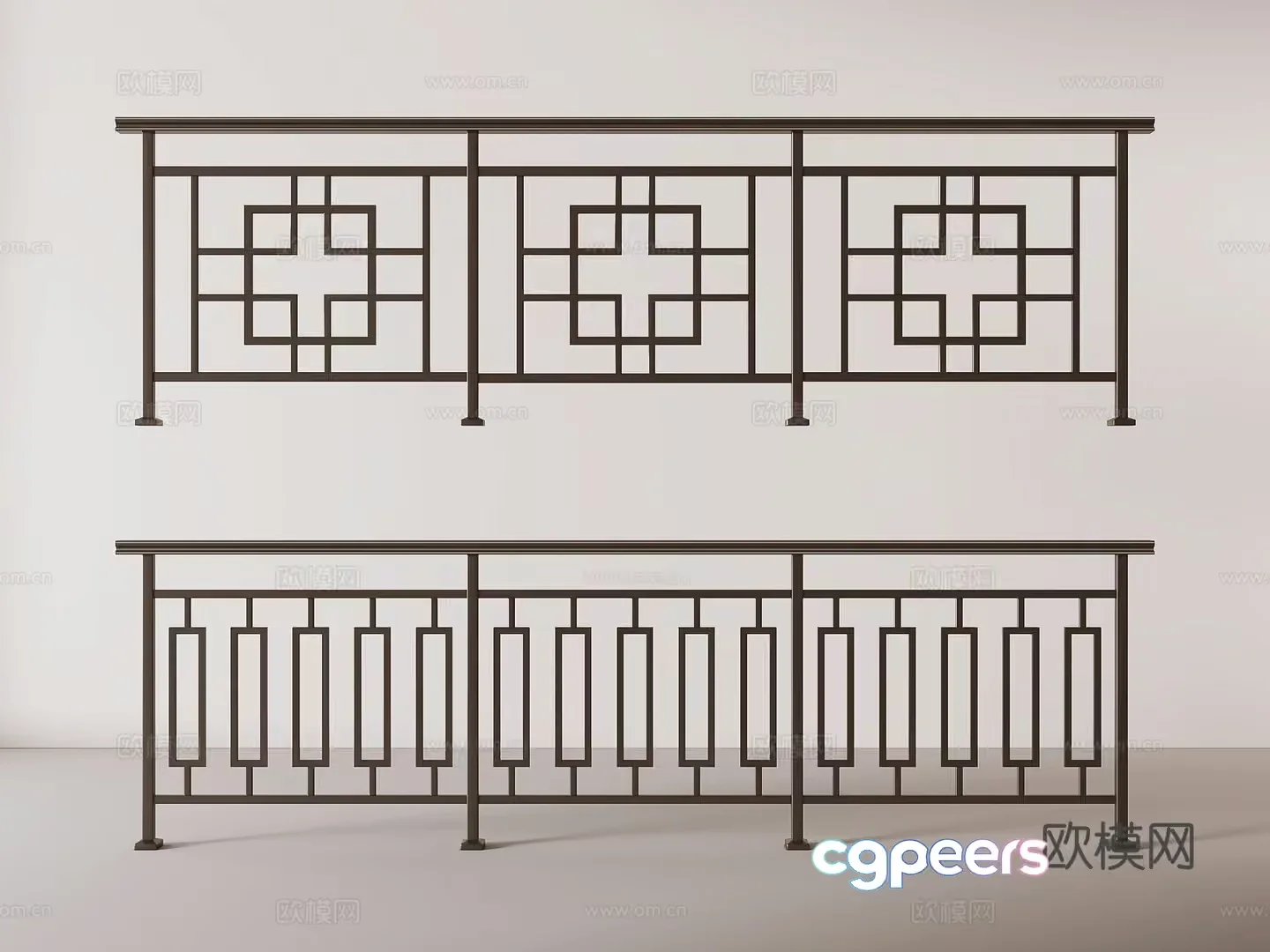 A Decorative Railing 3D Model – 20407 – VRAY Render